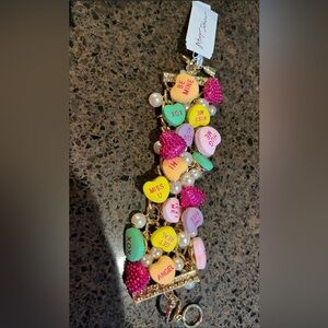 Betsy Johnson conversation heart bracelet